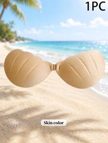 Women's Invisible Adhesive Bra, Reusable Nipple Covers, Shell-Shaped Breast Pads, Small Chest Enhancement, Seamless - Multicolor - View 28
