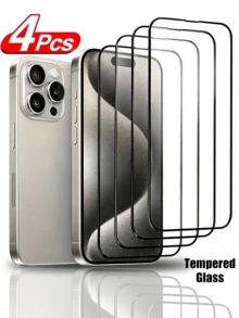 4pcs 17 Pro Max 16 Pro Max 15 Pro Max 16Plus 15Plus 14 13 12 11 Pro Max 13Mini 12Mini Xs Max XR 8 7 6 8Plus 7Plus 6Plus Se3 Se2 Screen Protector, Tempered Glass HD High Definition 9H Hardness Shatterproof, Anti-Fingerprint Anti-Scratch, Vacuum Adhesion Bubble-Free Easy Installation, Full Coverage - Clear - View 41