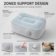 1pc New Inflatable Footrest, Portable Leg Support Pillow, Economy Class Footrest, Suitable For Home Office Desk, Outdoor And Car Use, Built-In Air Pump, Soft Flocked Portable Footstool, Suitable For Sofa, Home, Office, Dorm And Travel. - Multicolor - View 3