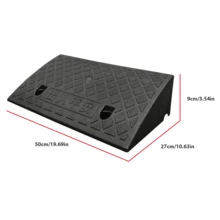2PCS Kerb Ramps 7cm Height,  Curb Ramp For Cars, Heavy Duty Threshold Ramp For Wheelchairs, Rubber Curb Ram For Driveway, Mobility Scooter/Step,(50x27x7cm) X2 - Black - View 2