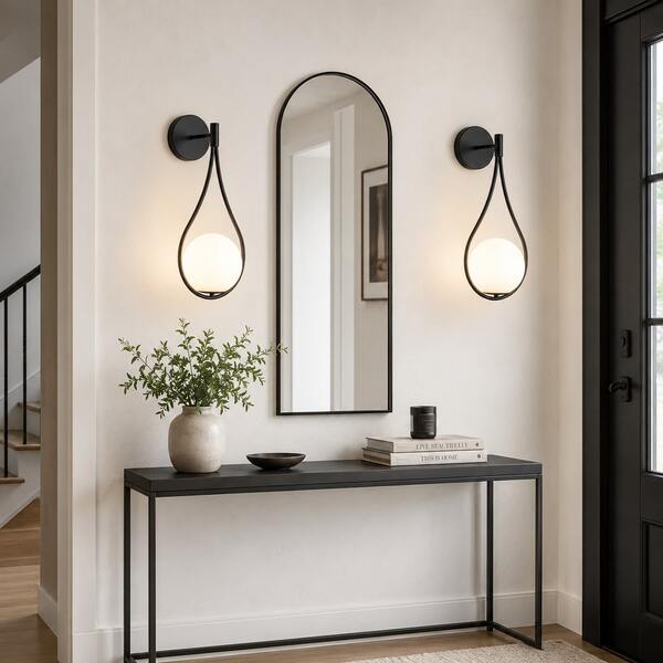 1/2pcs Gold Modern Mid-Century Wall Sconce, Vintage Semi-Recessed Light Fixture, Elegant Spherical Water Drop Design, Suitable For Exquisite Lighting, Metal Structure, E27 Base, Applicable For Hallway Wall Light, Living Room TV Backlight, Bedroom Bedside Atmosphere Light, Bathroom Mirror Light, Etc., Bulb Not Included