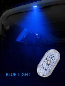 1//2/4pcs Car LED Ambient Lights, Footwell Lights & Interior Decor Lights. RGB Mini Wireless Stick-On Lights For Car Ceiling And Foot Area. First Use: Turn On The Switch And Charge Fully First(Random Style) - 彩色 - 查看 14