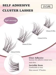 Neweye 60pcs Pre-Glued Natural False Eyelashes D Curl 10-16mm Mixed Length Single Cluster Split Lashes Soft Natural Look Thin Style DIY Eyelash Extension Travel Friendly Self-Adhesive Makeup Tool - D - View 3