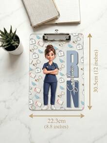 1pc Customized Text Nurse Clipboard, Stethoscope & Coffee Pattern Multifunctional Clipboard, Suitable For Nursing Students, Hospital RN, LPN, CNA, Doctors, Perfect For New Graduates Gift, Nurses Week, Birthday And Healthcare Workers Appreciation Gift - Multicolor - View 12