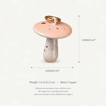 1pc Colorful Mushroom Pendant, Exquisite Iridescent Fairy Tale Style, 14k Gold Plated, Copper Material, Suitable For DIY Charm Bracelet Pendant, Necklace Pendant, Women's Jewelry - Multicolor - View 17