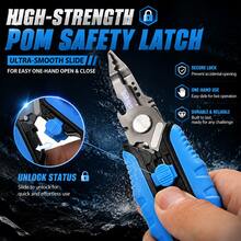 SeaKnight Multifunctional Fishing Pliers 9-In-1 Stainless Steel Fish Line Cutter Hook Remover Saltwater Resistant Fishing Tool With Retractable Lanyard - Blue - View 4
