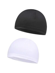 1/2pcs Cool Skull Cap, Cycling/Running Sweat-Absorbing Warm Hat, Unisex, Helmet Liner/Bald Cap - Multicolor - View 8