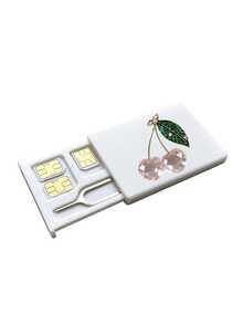 Crystal Cherry Print Card Holder, SIM Card Pin Slot, Comes With SIM Card Pin. Cherry Print Portable SIM Card Storage Box, Phone Card Holder, SIM Card And SD Card Storage Box, Travel Storage Box, Compact And Lightweight, Anti-Loss And Durable, Anti-Drop And Durable, Suitable For Smartphones, Tablets And Other Devices, Can Store SIM Card/SIM Card Pin, Ideal Choice For Storing Backup SIM Card When Changing Phone Number, Also A Great Gift. - Multicolor - View 16