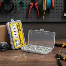 Kit Terminal Olhal 200 Peças Pré-Isolado PVC Anti-chamas Cobre Estanhado com Estojo Organizador - Prata - Visão 1
