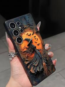 1pc Halloween Night Witch Bat Phone Case Protective Cover Black TPU Soft Shell Wear-Resistant Shockproof Full Coverage Compatible With Huawei Honor Galaxy A04e/A05s/A13/A14/A15/A34/A35/A50/A52/A53/A54/S21/S22/S23/S24/S25/S25Ultra/S25 FE/S26/S26PLUS/S26ULTRA/S26 EDGE/ 6A/7A/8A/ 12T/13T/14T[International Version Non-Local Version] - Black - View 6