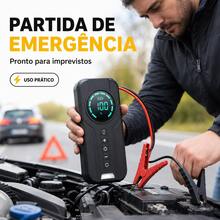 Calibrador Compressor de Ar Portátil Bomba Elétrica 12V 110V 220V Automática para Carro Moto Bicicleta Veicular Pneus Chupeta - A - Visão 9