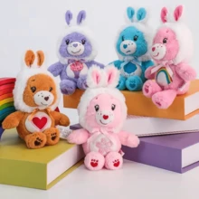 Gantungan Kunci Boneka Beruang Care Bears 15cm dengan Topi Kelinci, Hiasan Ransel Boneka Beruang Lucu, Boneka Plush Motif Pelangi, Hadiah Ulang Tahun dan Natal, Dekorasi Kamar Anak - MultiWarna - View 6