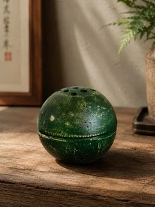 1件樹脂圓形香爐，侘寂風與禪意美學，適合客廳、茶室與居家裝飾 - 綠石球 - 查看 9