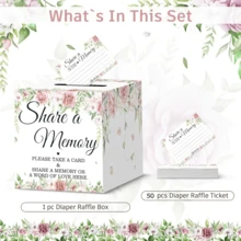 51pcs Black Memory Message Storage Box, Share Memory Card Box, Memory Jar Matching Card Storage Box, Suitable For Wedding, Retirement Party, Memorial Farewell Ceremony, Birthday Party Decoration And Commemorative Message Interaction Props - Flowers - View 3