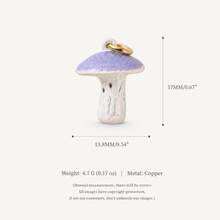 1pc Colorful Mushroom Pendant, Exquisite Iridescent Fairy Tale Style, 14k Gold Plated, Copper Material, Suitable For DIY Charm Bracelet Pendant, Necklace Pendant, Women's Jewelry - Multicolor - View 10