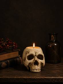 1pc Gothic Skull Incense Burner For Incense Cones Vintage Spooky Halloween Home Room Desktop Tabletop Decor Aromatherapy Meditation Office Gift - Skull Incense Burner - View 1