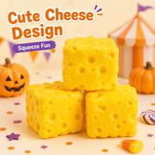 1pc Soft Cheesy Slow Rebound Squishy Toy, Children's Stress Relief Fingertip Toy, Classroom Reward Gift Bag Filler, Creative Halloween Christmas Gift Squishy - Multicolor - View 8