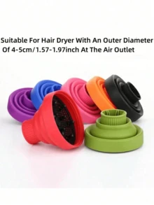3/2/1pc Set Foldable Silicone Hair Dryer Diffuser Accessory + Comb, Portable Universal Hair Dryer Accessory, Helps Reduce Frizz And Enhance Curls, Suitable For Curly, Wavy Or Voluminous Hair, Heat-Resistant Lightweight Compact Design, Perfect For Travel, Home Or Salon Use - Multiple Styles - View 5