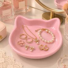 Elegant Cat-Shaped Multi-Functional Plastic Tray, Perfect For Displaying Luxury Jewelry And Perfume. Exquisite Living Room Jewelry Tray, Perfect Gift For Christmas, Thanksgiving, New Year And Valentine's Day - Multicolor - View 4