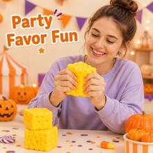 1pc Soft Cheesy Slow Rebound Squishy Toy, Children's Stress Relief Fingertip Toy, Classroom Reward Gift Bag Filler, Creative Halloween Christmas Gift Squishy - Multicolor - View 6