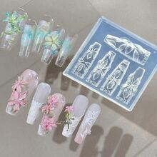 Art des ongles floral, outils d'art des ongles, fleur et feuille jaune hawaïenne, design d'art des ongles, pochoirs d'art des ongles. Convient pour créer des autocollants pour ongles courts, l'art des ongles et la décoration de surface de l'art des ongles. Pour les techniciens en manucure. - Nude - Voir 9