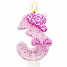 粉色亮片牛仔風數字0生日蠟燭 - 生日蠟燭 - 查看 12