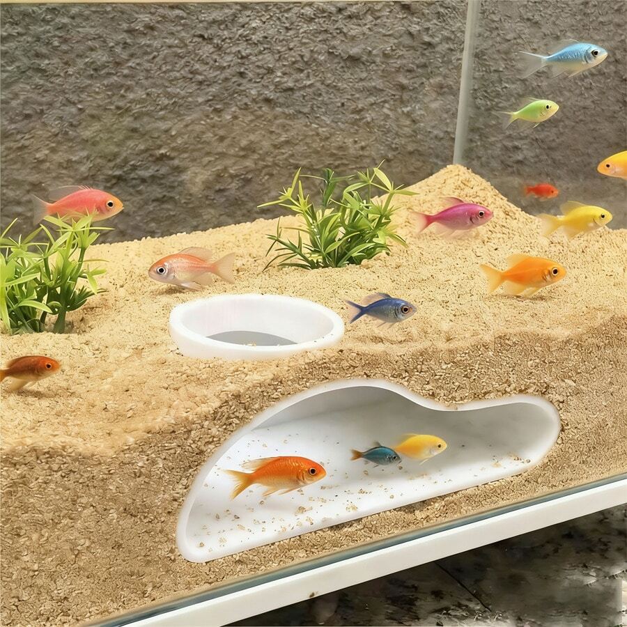 水族魚隧道躲藏處 天然彎曲洞穴裝飾,適用於孔雀魚、鬥魚和長鯰魚,淡水與鹹水魚缸配件,易於安裝的魚類躲藏處 - A - 查看 1