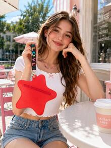 XD Handheld Star-Shaped Bag, Women's Niche Candy Color Coin Purse, Suitable For Back To School, Can Hold Earphones, Coins, Lipstick, Keys - Multicolor - View 6