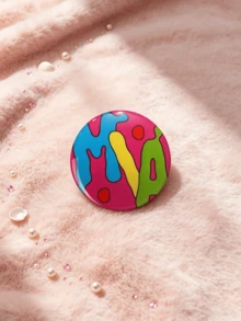 1/6Pcs 4.4cm Katseye Mixed Design Button Pins K-Pop Q Character, Lightstick, Snack & Graffiti Lapel Brooches, Fashion Style Badges Suitable For Backpacks And Bag Charms - Multicolor - View 5