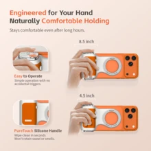 COMITOK MOCA Magnetic Phone Camera Grip With Fill Light Wireless Remote Control Ergonomic Handle For IPhone 17 Supports IOS17/18/26 Features 1/4" Screw For Tripod Mounting Ideal For Night Photography Vlogging And Touching Up Makeup On The Go - View 4
