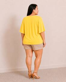 Plus Size Blouses - 黃色 - 查看 2
