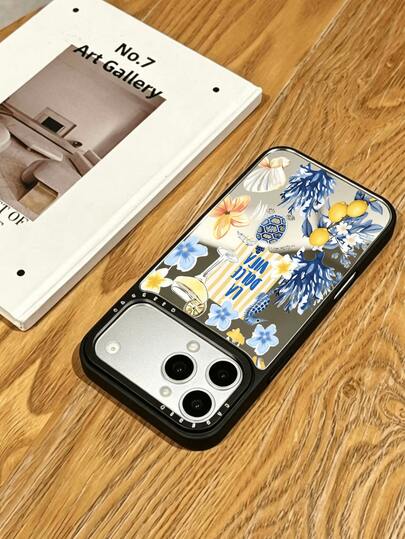 Fashion Striped Turtle Floral Makeup Mirror, Mirror Element Fashion Anti-Drop Mirror Anti-Drop Phone Case, Suitable For IPhone 13/11/17/17 Pro/16/14/15/15 Pro/15 Plus/15 Pro Max/7 Plus/8 Plus/X/Xs Max/Xr/11 Pro/12 Pro/13 Pro/14 Pro/12 Mini/13 Mini/11 Pro Max/12 Pro Max/13 Pro Max/14 Pro Max/14 Plus/17 Pro Max/17 Air/16 Pro/16 Plus/16 Pro Max/SE2/17 Pro Max Spring Gift