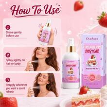 Perfume Feminino Spray Bolo de Morango 100ml, Aroma Doce Frutado Cremoso de Bolo, Fragrância Duradoura, Névoa para Cabelo/Corpo, Sem Álcool, Tamanho de Viagem 3.38FL.0Z, Adequado para Uso Diário/Férias/Festa, Presente Ideal para Namorada e Mãe/Presente de Aniversário/Presente do Dia das Mães - Champanhe de morango - Visão 9