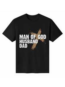 Man Of God Husband Dad Cross Father's Day Faith T-ShirtVintage, Retro, Y2K, 90s Style, Old School, Gothic, Punk, Grunge, Indie Aesthetic - Black - View 12