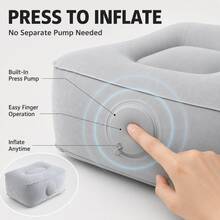 1pc New Inflatable Footrest, Portable Leg Support Pillow, Economy Class Footrest, Suitable For Home Office Desk, Outdoor And Car Use, Built-In Air Pump, Soft Flocked Portable Footstool, Suitable For Sofa, Home, Office, Dorm And Travel. - Multicolor - View 6