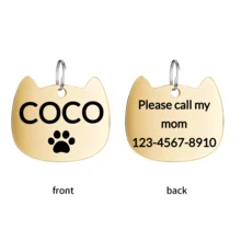 [Double-Sided Customized] 1pc Personalized Pet ID Pendant Tag, Customized Dog Name Tag, Engraved Customized Cat Tag, Heart Pattern, Dog ID Pendant Pet Collar, Beautiful Pet Accessories - Multicolor - View 11