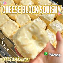 1pc Realistic Food-Shaped Cheese Squeeze Toy, Non-Rebound Moldable Sensory Fidget Toy With Crunchy ASMR Sound, Stress Relief Novelty Halloween Gift, Christmas Gift, Birthday Gift And Holiday Party Favor - Multicolor - View 3