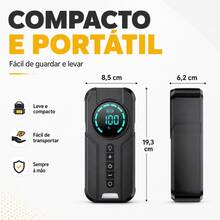 Calibrador Compressor de Ar Portátil Bomba Elétrica 12V 110V 220V Automática para Carro Moto Bicicleta Veicular Pneus Chupeta - A - Visão 7