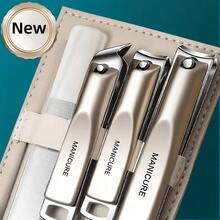 4pcs Professional High Carbon Steel Precision Nail & Toenail Clipper Set, Includes Nail Clippers, Nail File, With Portable Storage Box, Home Beauty Care Set, Travel Portable Box, Fashion Design, High-End Precision Nail Clippers - Nail Clippers - View 3