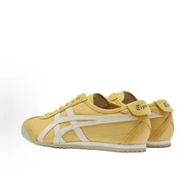 Asics Authentic Onitsuka Tiger Mexico 66 Leather Sneakers - White/Blue/Red Classic Low-Top | Premium Japanese Heritage Footwear | Slim-Profile Lightweight Trainers - 日落黃 - 查看 2