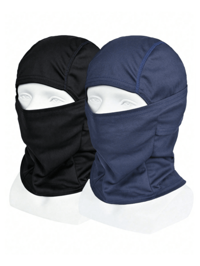 1pc/2pcs Unisex Solid Color Camouflage Balaclava Headwear Set, Single Hole Full Face Mask For Cycling, Suitable For Daily Wear And Outdoor Activities