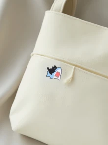 1/2pcs Funny Cat Riding Shark Matching Enamel Brooch, Cute Cartoon Animal Metal Pin, Personalized Decorative Badge For Backpack, Denim Jacket, School Uniform, DIY Decoration Pin, Vintage Adorable Pair Pin, Best Friend Gift - Multicolor - View 4