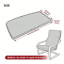 1pc 2D Poang Chair Cushion Cover, Elastic Printed Chair Cover, Removable And Washable Poang Chair Cushion Protector, 6 Colors Available, Chair Or Cushion Not Included - A - View 4