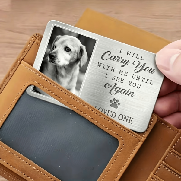 5/2/1 Set Customizable Photo Memorial Cards, Personalized Wallet Cards (With Storage Bag) - Sympathy Gift For Pet Owners, Halloween, Thanksgiving And Christmas Gift, Meaningful Record Of Pet Growth, Memorial