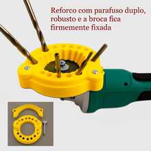 Suporte Afiador de Brocas e Lâminas com Encaixe Firme para Esmerilhadeira de 3 a 12,5mm - Amarelo - Visão 4