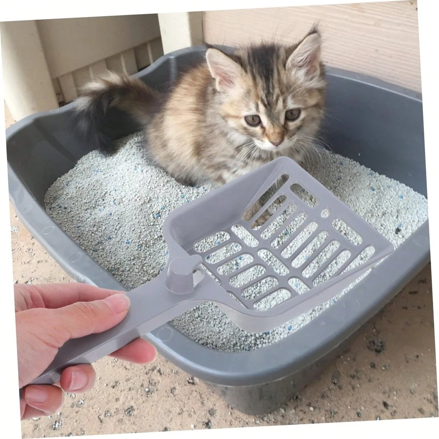 Lightweight Cat Litter Scoop With Fine Sift Holes - Durable, Easy-Clean Litter Sifter For Cats, Multiple Colors - Light Grey - View 1