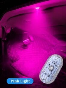 1//2/4pcs Car LED Ambient Lights, Footwell Lights & Interior Decor Lights. RGB Mini Wireless Stick-On Lights For Car Ceiling And Foot Area. First Use: Turn On The Switch And Charge Fully First(Random Style) - 彩色 - 查看 11
