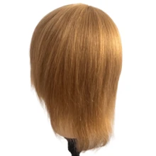 Cabeza de práctica de cabello humano completo de 6 pulgadas para principiantes, herramienta de entrenamiento de corte de cabello corto, herramienta de práctica de peluquería - Multicolor - Ver 11
