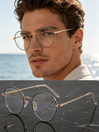 1pc New Classic Wayfarer Plain Lens Glasses Frame Decorative Glasses Eye Protection Minimalist Fashion Casual Suitable For School, Computer Reading, Gaming, TV, Phone And Other Occasions, Ideal Accessory For Men's Glasses