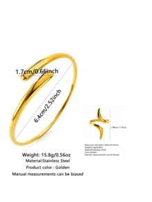 2pcs Minimalist Fashion Elegant Style Asymmetrical Geometric Stainless Steel Women's Jewelry Set Suitable For Daily Wear/Party/Evening/Commute/Holiday Gift - Yellow Gold - View 12
